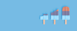 ice pop growth graphic on blue background