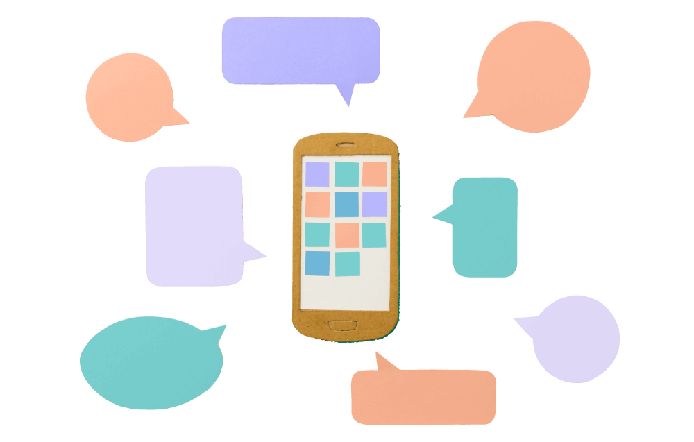 Content Discontent phone and message graphic