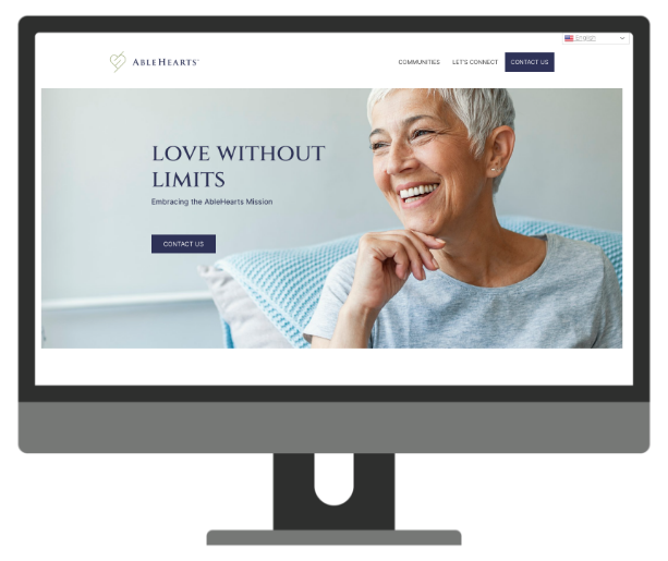 Ablehearts website mockup