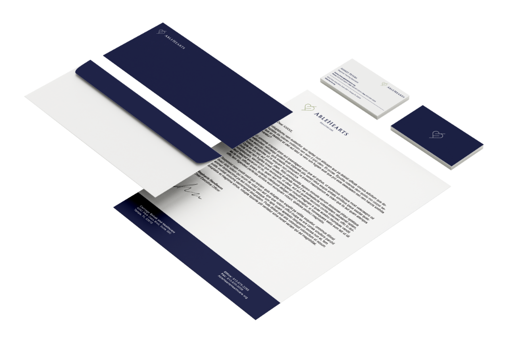 Ablehearts banding mockup letter head and business cards