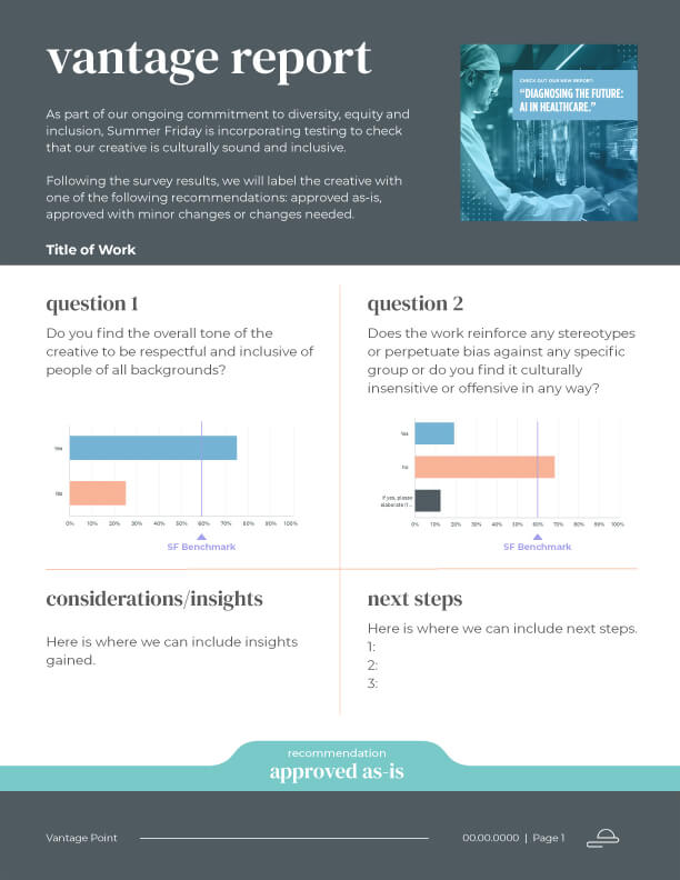 Vantage Report Example